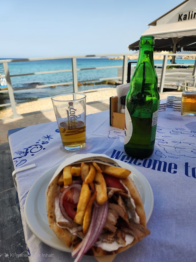 Pita, auf dem Tisch habe ich ein paar Sache mit der KI entfernt